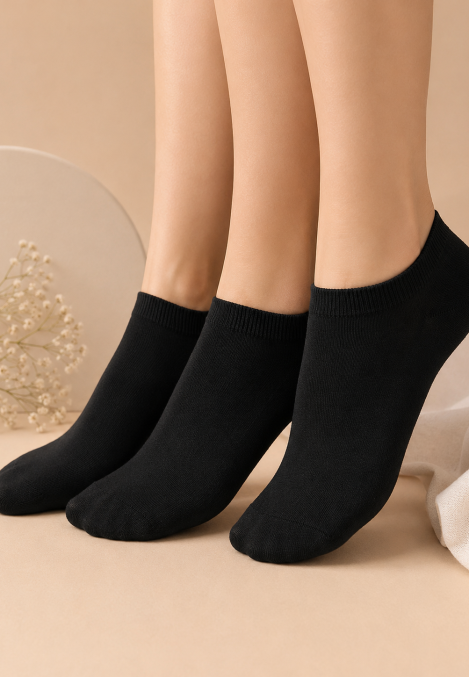 Șosete Scurte damă Serena 3/set– culoare negru ,Engros